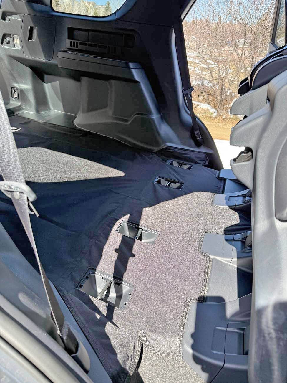 2025 4runner 6th gen Camping / sleeping bed in cargo area with Nokhu Gear Pack Rack platform & mattress IMG_2272