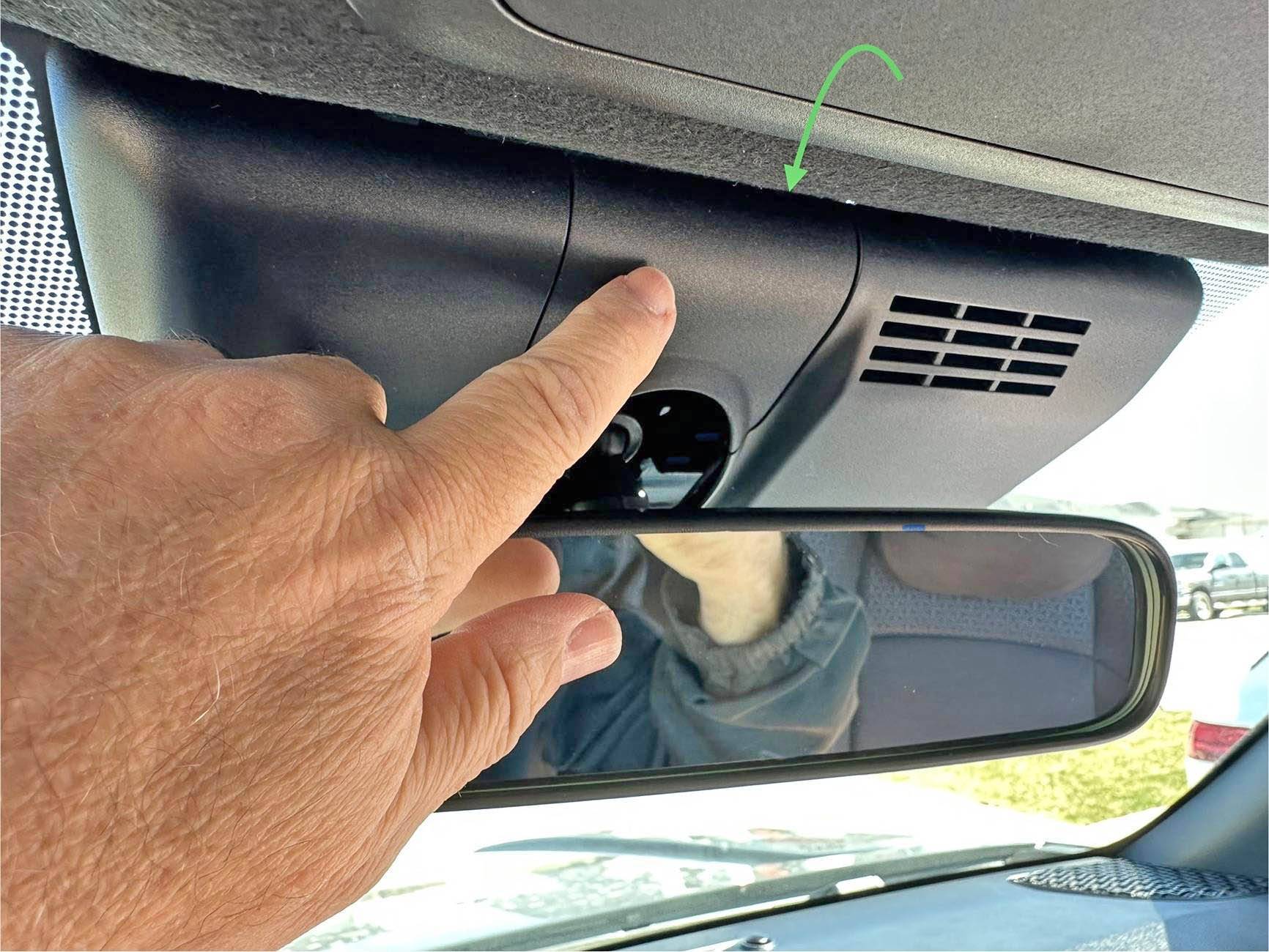 2025 4runner 6th gen How-to remove plastic shroud cover around rear view mirror - DIY (for auto dimming mirror w/ compass & homelink install) IMG_0482