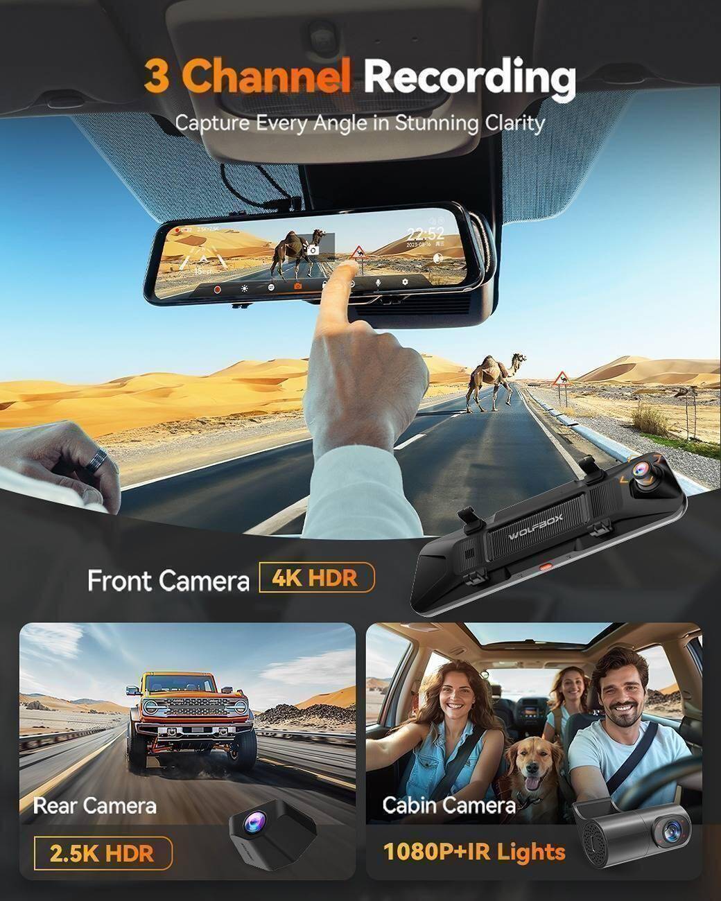 2025 4runner 6th gen New Wolfbox 3-Channel Dash Cam - G900 Tripro Cabin Version! Up to $50 off! 1743997612279-d9