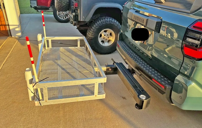 Swing away hitch mounted rack basket - DIY solution