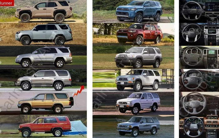 6th Gen 4Runner vs. 5th, 4th, 3rd, 2nd, 1st Gen -- exterior & interior comparison