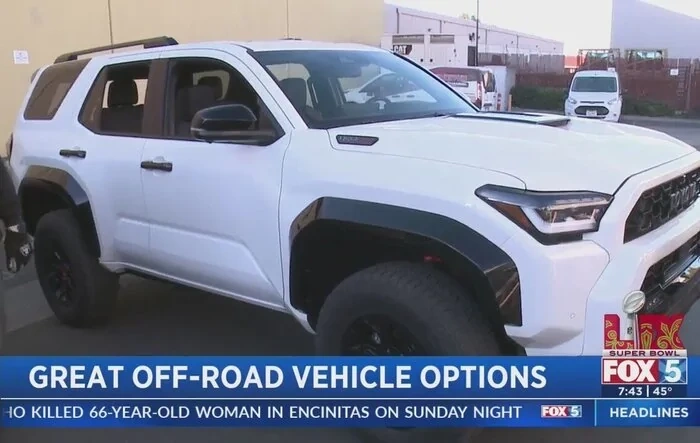 Ice Cap White TRD Pro 2025 4Runner featured on Fox 5 News San Diego