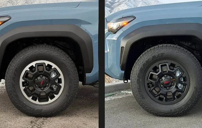 Wheel Vinyl Blackout on TRD Off-Road 18" Wheels (Heritage Blue) by Rave Offroad