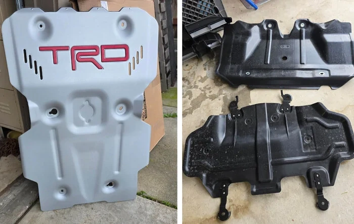 TRD Skid Plate vs. factory underbody plastic shield -- 2025 4Runner TRD Off-Road