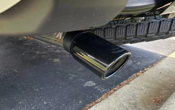 Black Exhaust Tip Installed on TRD Pro (part number: PT932-89180-02)