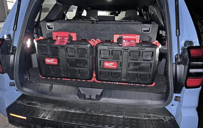 Milwaukee Packout Tool Box fits behind 3rd row seats