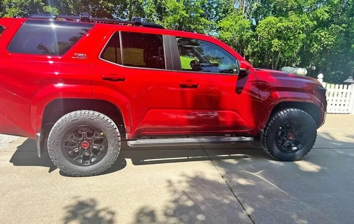 TRD Pro Wheels on Sport Premium trim with 265/65R18 Baja Boss AT tires (before & after pics)