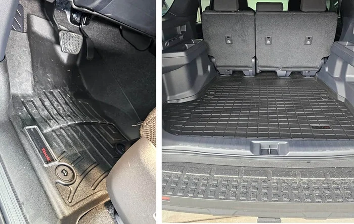 Weathertech Floor Liners and Cargo Mat installed in 5-Seat 2025 4Runner 6th gen