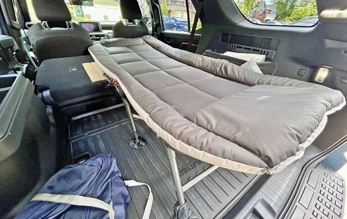 REI Kingdom Cot fits for sleeping in cargo area