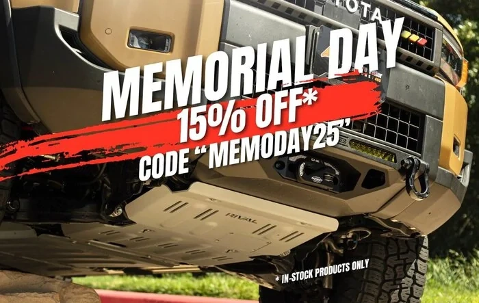 Memorial Day Sale! 15% Off - Rival 4x4