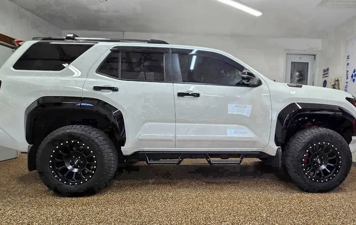TRD Pro with 2" Torq Engineering lift level kit and 0 offset 18x9 Pro Comp PA34 Rockwell wheels