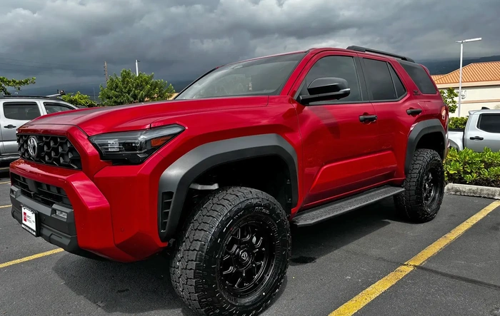 TRD ORP on 3.5 inch Rough Country lift, Fuel +20 offset wheels, 285/70/17 Wildpeak AT4W, no cutting