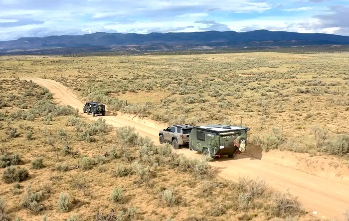 TRD Pro Towing 4400 lb Arkto Camper on Epic Rimrocker Trail
