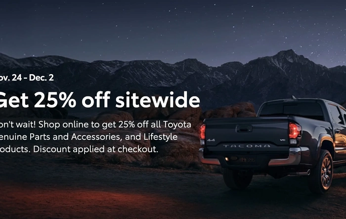 Toyota OEM Parts 25% Off - Black Friday Sale