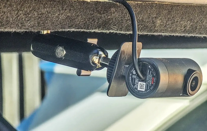 Rear dashcam mount install w/ adjustable dual ball arm