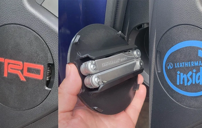 Dash Cubby Cover w/ built-in Leatherman holder - 3D print file