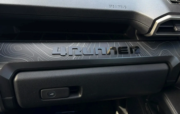 StickerFab Dashboard Trim Decal installed (opographic map design)