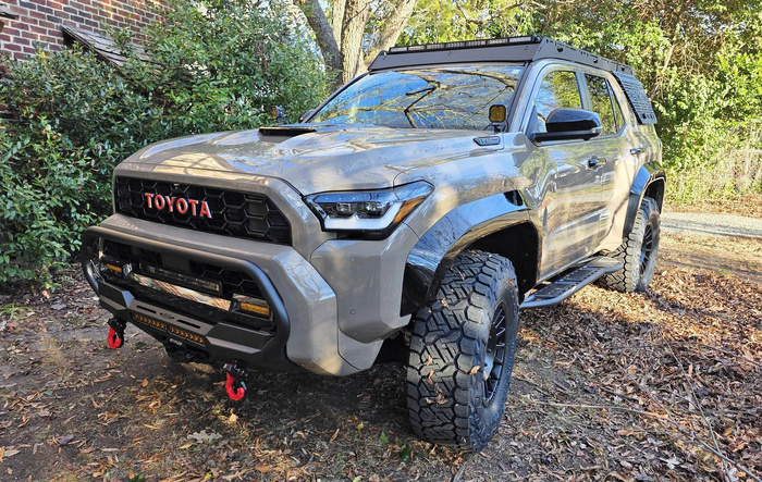TRD Pro build on 17" Method 707, 35's, Sherpa rack, molle panels, OnX maps, lighting upgrades & more