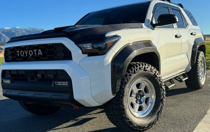 NYTOP Carbon Fiber Fenders Flares installed on +10 offset wheels