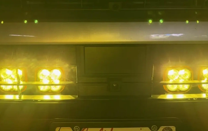 Baja Designs Squadron Sport Light Pods Behind the Grille Kit - installed