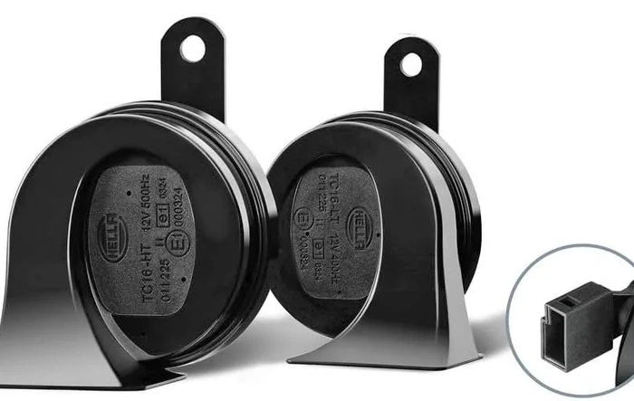 Hella horns installed (sound clip video sample attached)