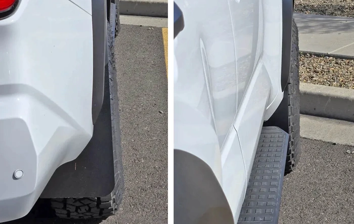 Tufskinz Mudflaps installed (and comparison vs. ARK Mid mud flaps) on 2026 ORP